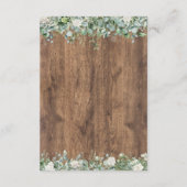 Eucalyptus Groene Trouw Uitnodiging | Rustiek Informatiekaartje (Achterkant)