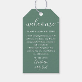 Eucalyptus groene trouwcadeautje welkomstmandtas cadeaulabel