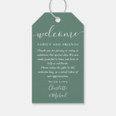 Eucalyptus groene trouwcadeautje welkomstmandtas cadeaulabel (Achterkant)