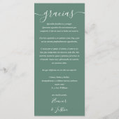 Eucalyptus groene trouwkaart 2 talen bedankbrief menu (Achterkant)