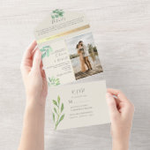 Eucalyptus Groene Trouwkaart Uitnodiging (Afscheurbaar)