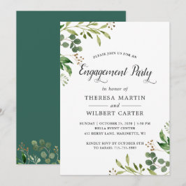Eucalyptus Groene Verloving Feest Uitnodiging