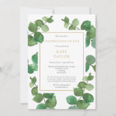 Eucalyptus Groene Viering Van Het Leven Funeral Kaart (Voorkant)