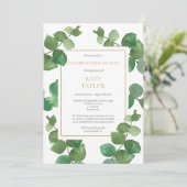 Eucalyptus Groene Viering Van Het Leven Funeral Kaart (Staand voorkant)