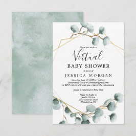 Eucalyptus groene virtuele babyshower uitnodiging
