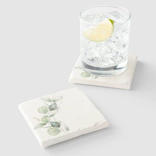 Eucalyptus Groene Waterverf Botanisch Stenen Onderzetter