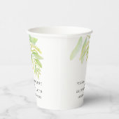 Eucalyptus groene waterverf botanische bruiloft papieren bekers (Rechts)
