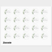 Eucalyptus Groene Waterverf Bruidsdiner Ronde Sticker (Vel)