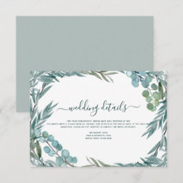 Eucalyptus Groene Waterverf Bruiloft Details Kaart
