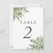 Eucalyptus Groene Waterverf & Gouden Tafelnummer (Achterkant)