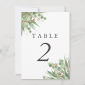 Eucalyptus Groene Waterverf & Gouden Tafelnummer (Voorkant)