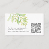Eucalyptus groene waterverf huwelijksregister informatiekaartje (Achterkant)