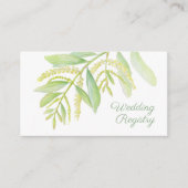 Eucalyptus groene waterverf huwelijksregister informatiekaartje (Voorkant)