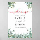 eucalyptus groene wedding poster (Voorkant)