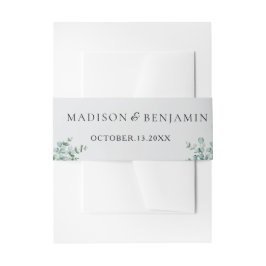 eucalyptus groene wedding uitnodigingen wikkel