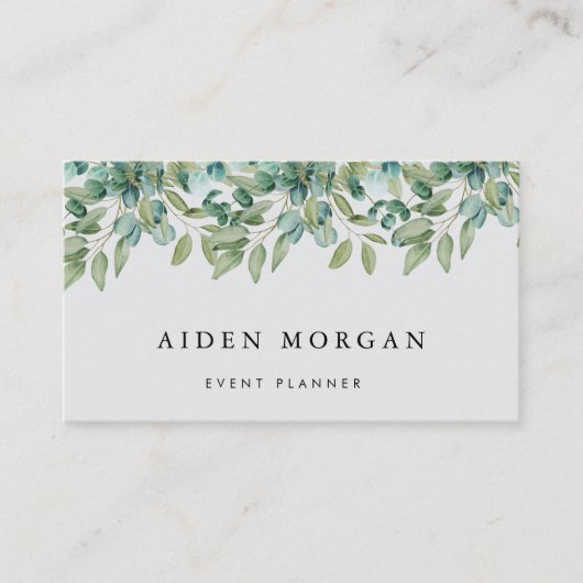eucalyptus groene wedding visitekaartje (Voorkant)