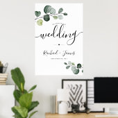 Eucalyptus Groene Welkom Trouwbord Poster (Thuiskantoor)