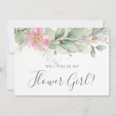 Eucalyptus Groene Will Je Mijn Bloemenmeisje Zijn Kaart (Voorkant)