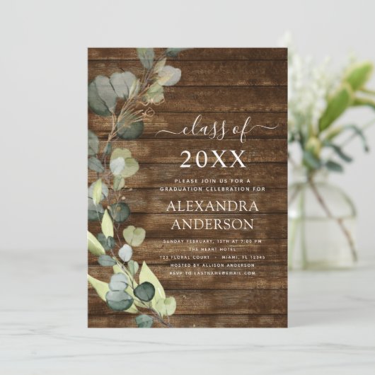 Eucalyptus Groenelementen Afstudeerklas 2022 Hout Kaart (Staand voorkant)