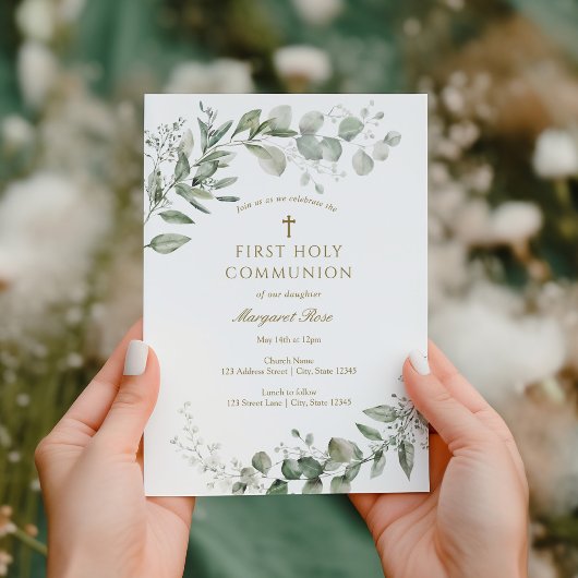 Eucalyptus Groenelementen Eerste Communie Religieu Kaart