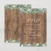 Eucalyptus Groenelementen RSVP Kaart | Rustieke Bo (Voorkant / Achterkant)