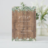 Eucalyptus Groenelementen RSVP Kaart | Rustieke Bo (Staand voorkant)