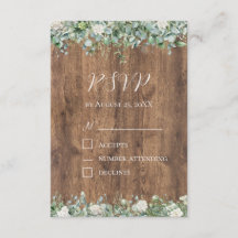 Eucalyptus Groenelementen RSVP Kaart | Rustieke Bo