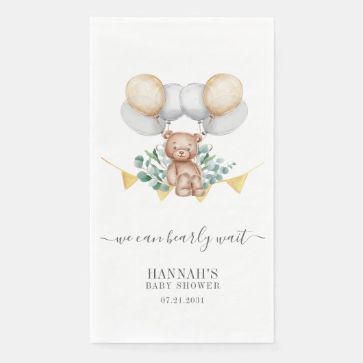Eucalyptus Groener Beer Baby Shower Script Modern Servet (Voorkant)