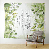 Eucalyptus Groenery Blush Modern Trendy Script Mij Wandkleed (In Situ (horizontaal))