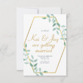 Eucalyptus Groenery bruiloft uitnodiging, elegant Kaart (Voorkant)