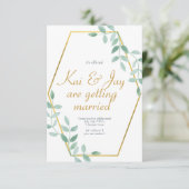 Eucalyptus Groenery bruiloft uitnodiging, elegant Kaart (Staand voorkant)