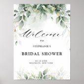 Eucalyptus Groenery Bruiloft Welcome Poster (Voorkant)