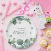 Eucalyptus Groenery Bruiloftswaterverf Papieren Bordje (Feest)