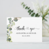 Eucalyptus Groenery Elegante Dankjewel Kaart (Staand voorkant)