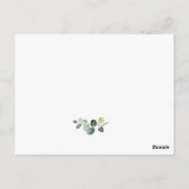 Eucalyptus Groenery Roze Huwelijks RSVP Kaart (Achterkant)