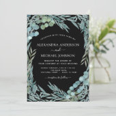 Eucalyptus Groenery Waterverf Botanische Trouwdag Kaart (Staand voorkant)