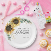 Eucalyptus Groenery Zonnebloem Bloemstuk Papieren Bordje (Feest)