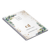 Eucalyptus groenwit zakelijk logo notitieboek (Rechterzijde)