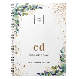 Eucalyptus groenwit zakelijk logo notitieboek