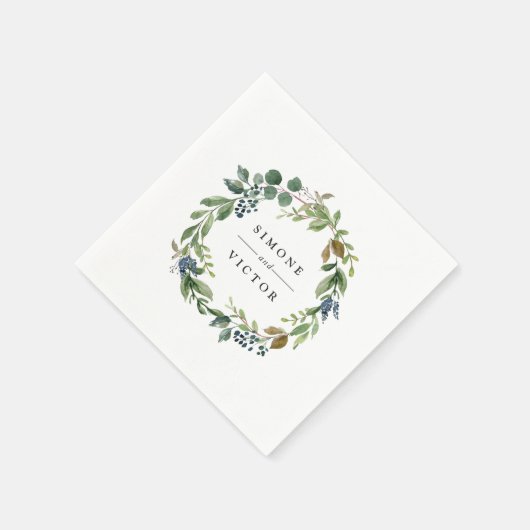 Eucalyptus Grove | Botanisch gepersonaliseerd huwe Servetten (Hoek)