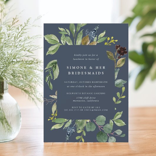 Eucalyptus Grove Bridesmaids Luncheon Uitnodiging