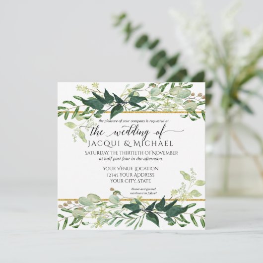 Eucalyptus Grove groen rustieke wijnmakerij bruilo Kaart (Staand voorkant)