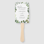 Eucalyptus Grove Groenery Bruiloft Welkom Handwaaier (Voorkant)