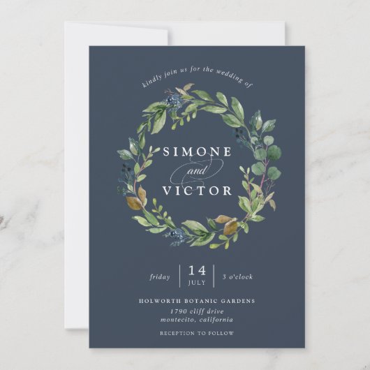 Eucalyptus Grove krans bruiloft uitnodiging (Voorkant)