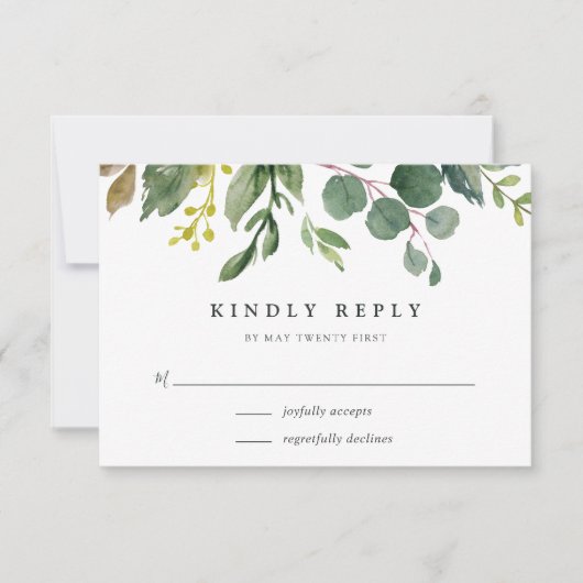 Eucalyptus Grove RSVP-kaart RSVP Kaartje (Voorkant)