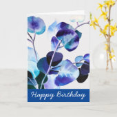 Eucalyptus Gum leest waterverf kunst Kaart (Gele Bloem)