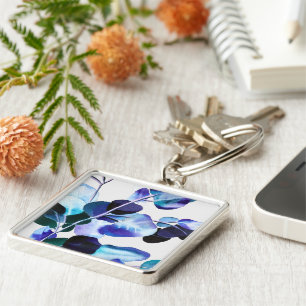 Eucalyptus Gum leest waterverf kunst Sleutelhanger