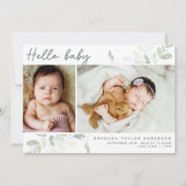 Eucalyptus Hallo Baby Bedankkaart (Voorkant)