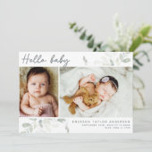 Eucalyptus Hallo Baby Bedankkaart (Staand voorkant)