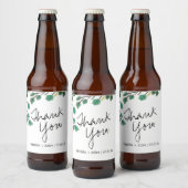 Eucalyptus Hand Drawn Leaf Dank je Bier Etiket (Flessen)